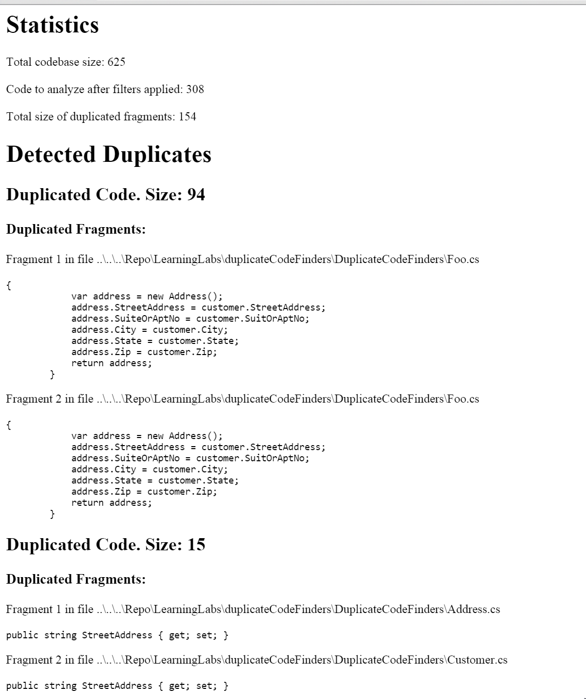 Report with two clones